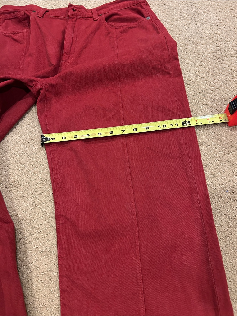Madewell The Baggy Straight Jean in Deep Burgundy Red - Picture 9 of 11